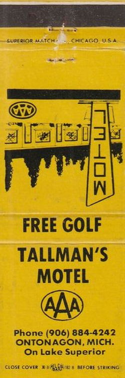 Hokans Motel (Scotts Superior Inn & Cabins, Hokans, Tallmans Motel) - Matchbook (newer photo)